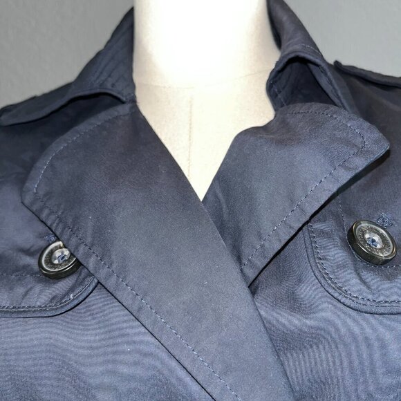 ABERCROMBIE & FITCH Navy Double Breasted Pea Coat Jacket with Shoulder Patch - M - Picture 3 of 14